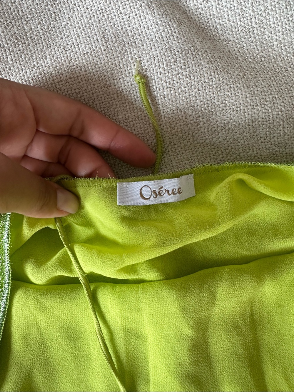 Shimmery Lime Green Halter Mini Slip Dress - Picture 2 of 3